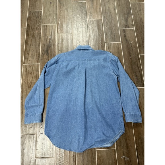 Vintage Planet Hollywood Munich Denim Button Down Shirt USA Made Size L - Picture 2 of 5